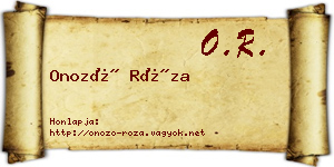 Onozó Róza névjegykártya